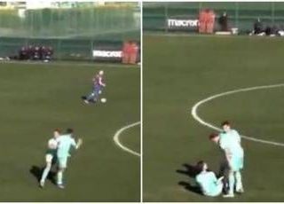 Corre verso compagno e lo butta a terra con una spallata: clamorosa lite in amichevole