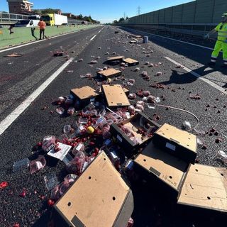 Camion perde il suo carico di frutta, tra Rivoli e Collegno: code lunghissime in tangenziale