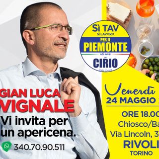 Regionali, Gian Luca Vignale sarà a Beinasco e Rivoli