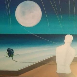 La Luna Bianca e lo sciame delle Leonidi, viste dal pittore piemontese Franco Gotta