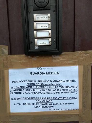 Alpignano, la guardia medica è stata dotata di campanello Alpignano, la guardia medica è stata dotata di campanello