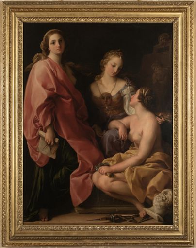 Pompeo Batoni, Allegoria della Pittura, Scultura e Architettura, 1740, ph Ernani Orcorte Pompeo Batoni, Allegoria della Pittura, Scultura e Architettura, 1740, ph Ernani Orcorte