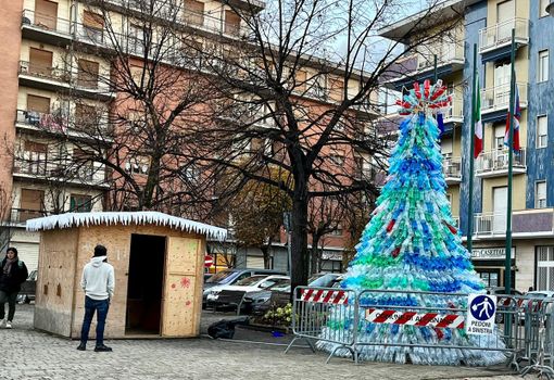 alberp di Natale fatto con bottiglie di plastica alberp di Natale fatto con bottiglie di plastica