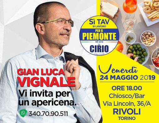 Regionali, Gian Luca Vignale sarà a Beinasco e Rivoli