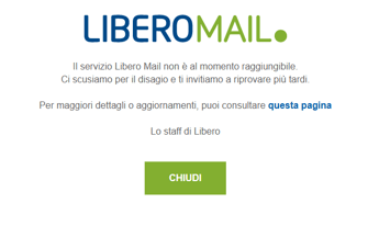 Libero mail in down, problemi con la posta elettronica: gli aggiornamenti Libero mail in down, problemi con la posta elettronica: gli aggiornamenti
