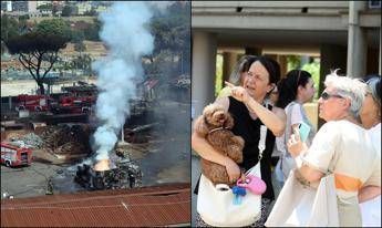 Esplosione a Roma, tecnici Arpa sul posto per analisi aria. Protezione civile: "State a casa con finestre chiuse" Esplosione a Roma, tecnici Arpa sul posto per analisi aria. Protezione civile: "State a casa con finestre chiuse"