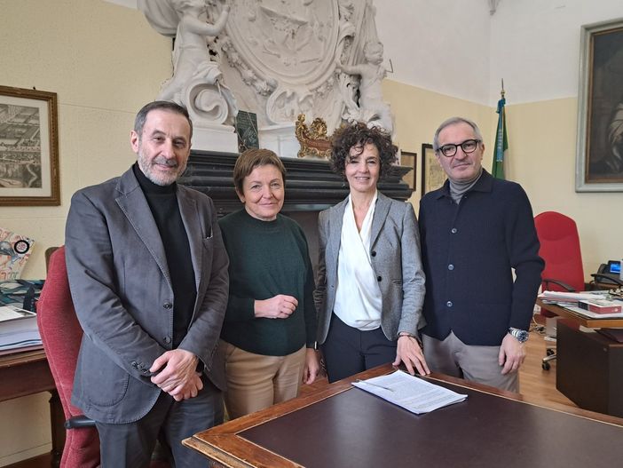 Da sinistra Francesco Arena (San Luigi), Franca dall'Occo (AslTo3), Eugenia Malinverni (Luce per la Vita), Luigi Stella (Faro) Da sinistra Francesco Arena (San Luigi), Franca dall'Occo (AslTo3), Eugenia Malinverni (Luce per la Vita), Luigi Stella (Faro)