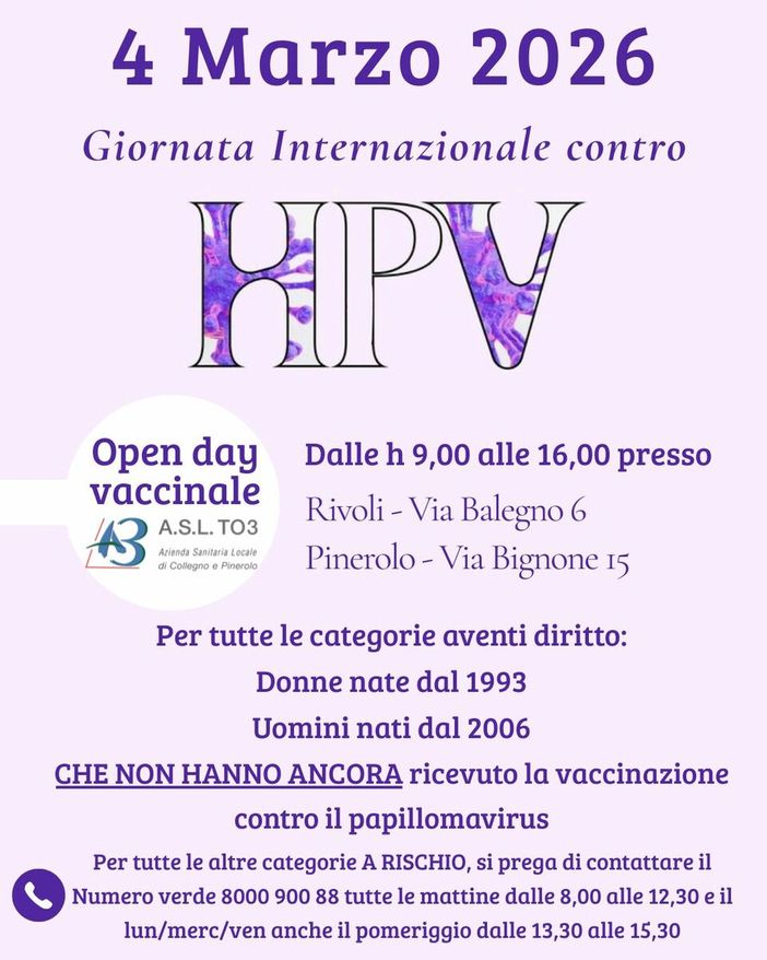 La locandina delle iniziative organizzate dall'Asl To3