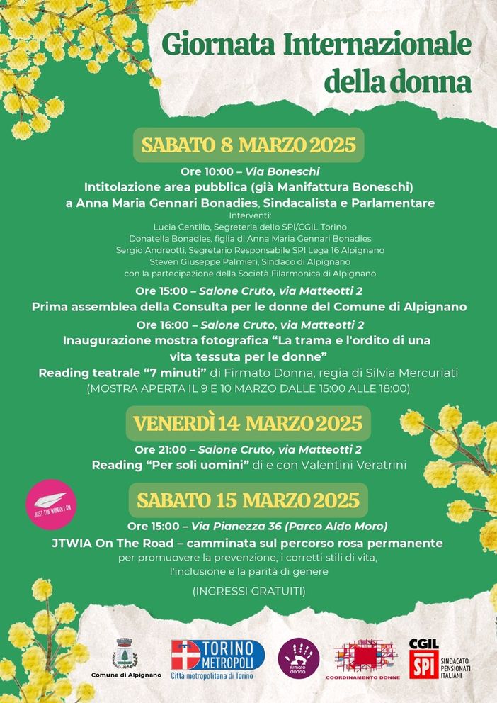 La locandina degli eventi organizzati a marzo ad Alpignano La locandina degli eventi organizzati a marzo ad Alpignano