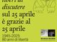 La locandina preparata dalla Regione per ricordare il 25 Aprile La locandina preparata dalla Regione per ricordare il 25 Aprile