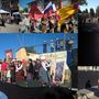 Un collage di immagini delle passate edizioni del Palio della Gru