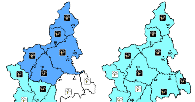 Temporali in arrivo sul Piemonte