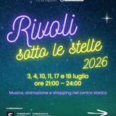 La locandina dell'edizione 2026 di 'Rivoli sotto le stelle' La locandina dell'edizione 2026 di 'Rivoli sotto le stelle'
