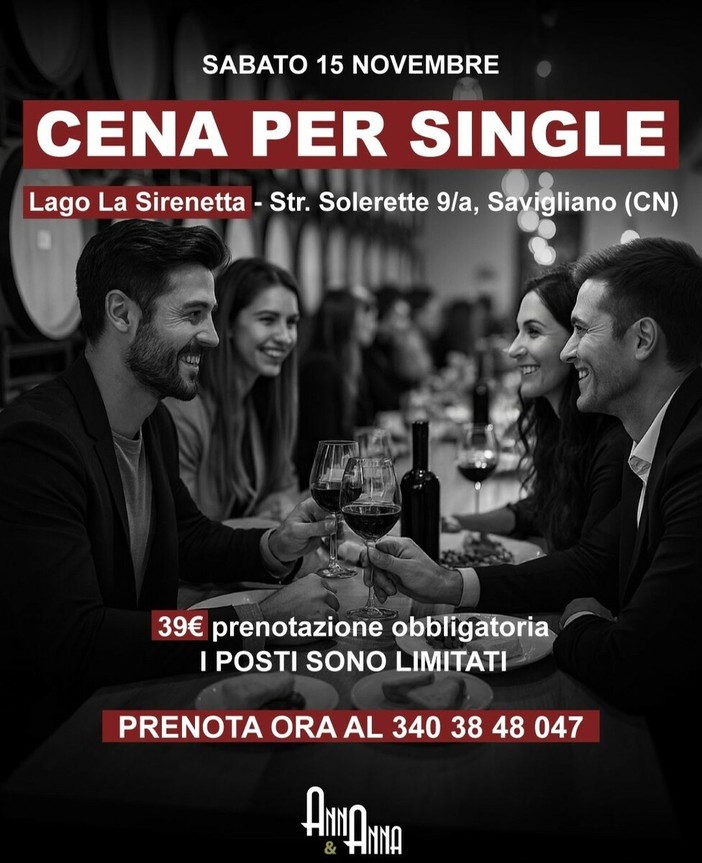 Cena per single e serata danzante: il tuo destino ti aspetta a Savigliano! Cena per single e serata danzante: il tuo destino ti aspetta a Savigliano!