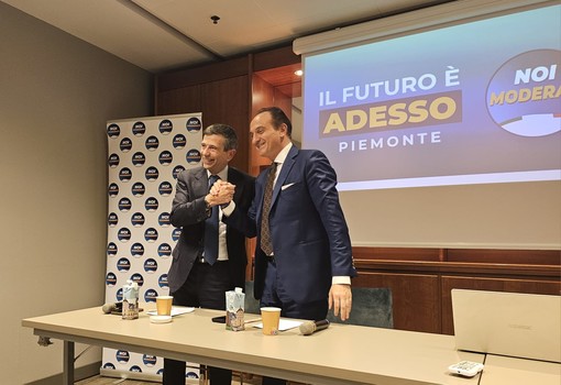 Il governatore Alberto Cirio insieme a Maurizio Lupi di Noi Moderati