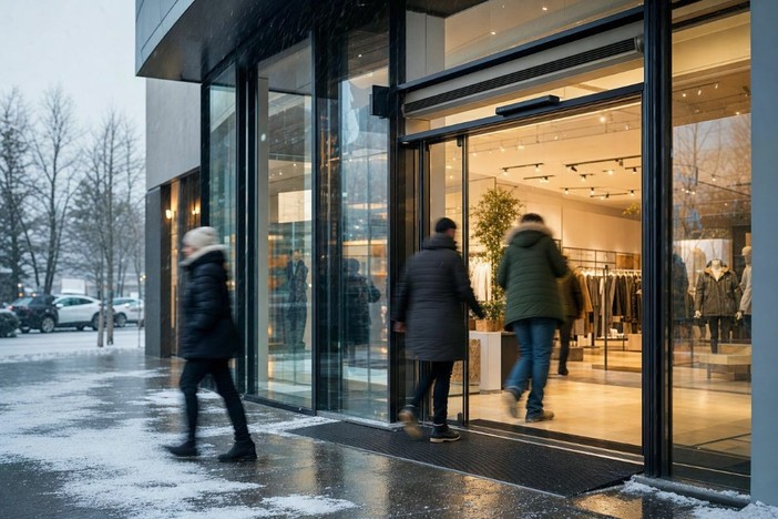 Porte aperte, consumi più bassi: le barriere d’aria cambiano gli ingressi degli esercizi commerciali