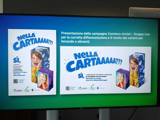 "Brick di latte e succhi nella cartaaaaa? Sì". A Torino al via la campagna di Comieco e Amiat "Brick di latte e succhi nella cartaaaaa? Sì". A Torino al via la campagna di Comieco e Amiat