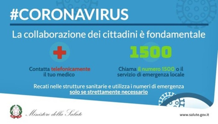 La Regione Piemonte: &quot;Per richieste di assistenza in merito al Coronavirus il numero da chiamare è il 1500&quot;