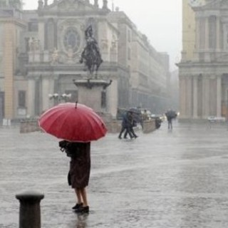 maltempo in piazza San Carlo