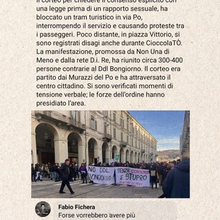 Corteo per la legge sul consenso, post di scherno del consigliere di FdI. Conticelli (Pd) all'attacco: "Si dimetta"