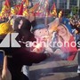 Sciopero 30 ottobre, a Napoli bruciato striscione con Meloni, Bernini e Mr Monopoly
