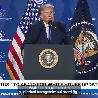 Trump: "I Democratici vogliono le mutilazioni transgender e la guerra contro i cristiani" Trump: "I Democratici vogliono le mutilazioni transgender e la guerra contro i cristiani"