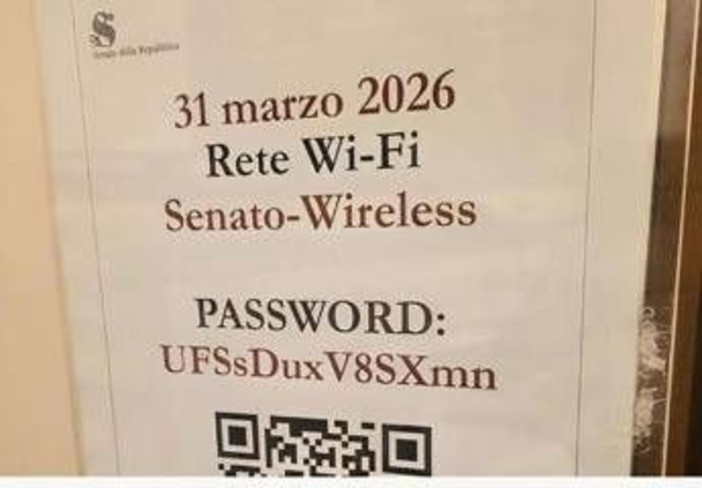 Senato, nella password Wi-Fi c'è la parola 'Dux'. Fonti: "Generate in modo casuale" Senato, nella password Wi-Fi c'è la parola 'Dux'. Fonti: "Generate in modo casuale"