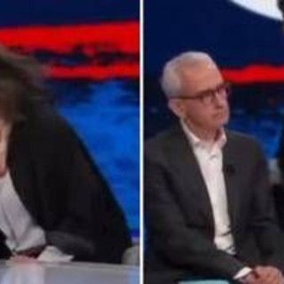 Giubilei: "Io d'accordo con Segre". Albanese lascia In Onda: "Devo andare"