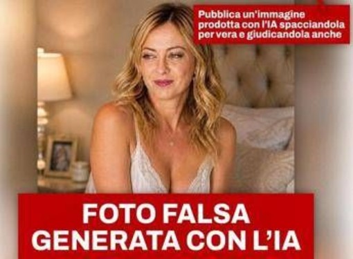 Meloni mezza nuda sul letto? La premier: "Ci deve essere scritto 'prodotto con Ai', se no abbiamo un problema"