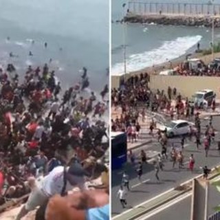 Spagna, emergenza migranti a Ceuta: migliaia entrano dal Marocco in poche ore Spagna, emergenza migranti a Ceuta: migliaia entrano dal Marocco in poche ore